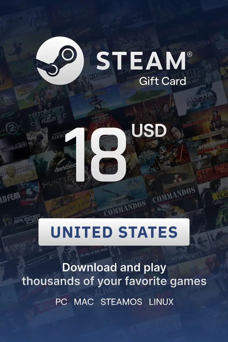 Steam Wallet 18 USD Gift Card (United States) - Digital Key
