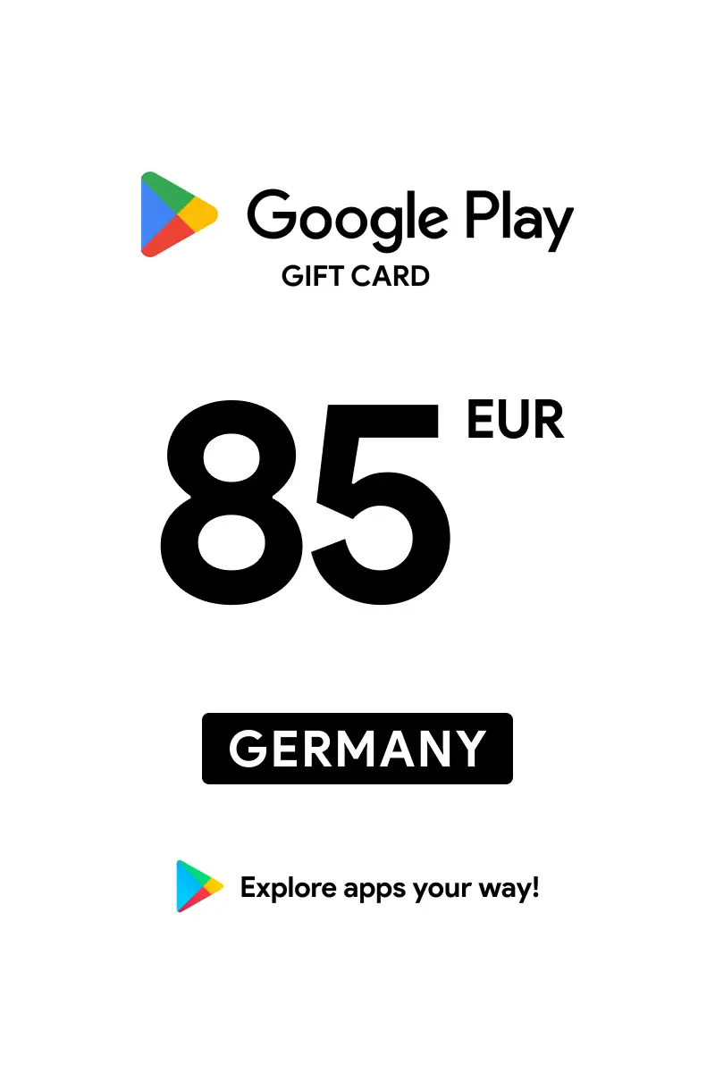 Google Play 85 EUR Gift Card (Germany) - Digital Key