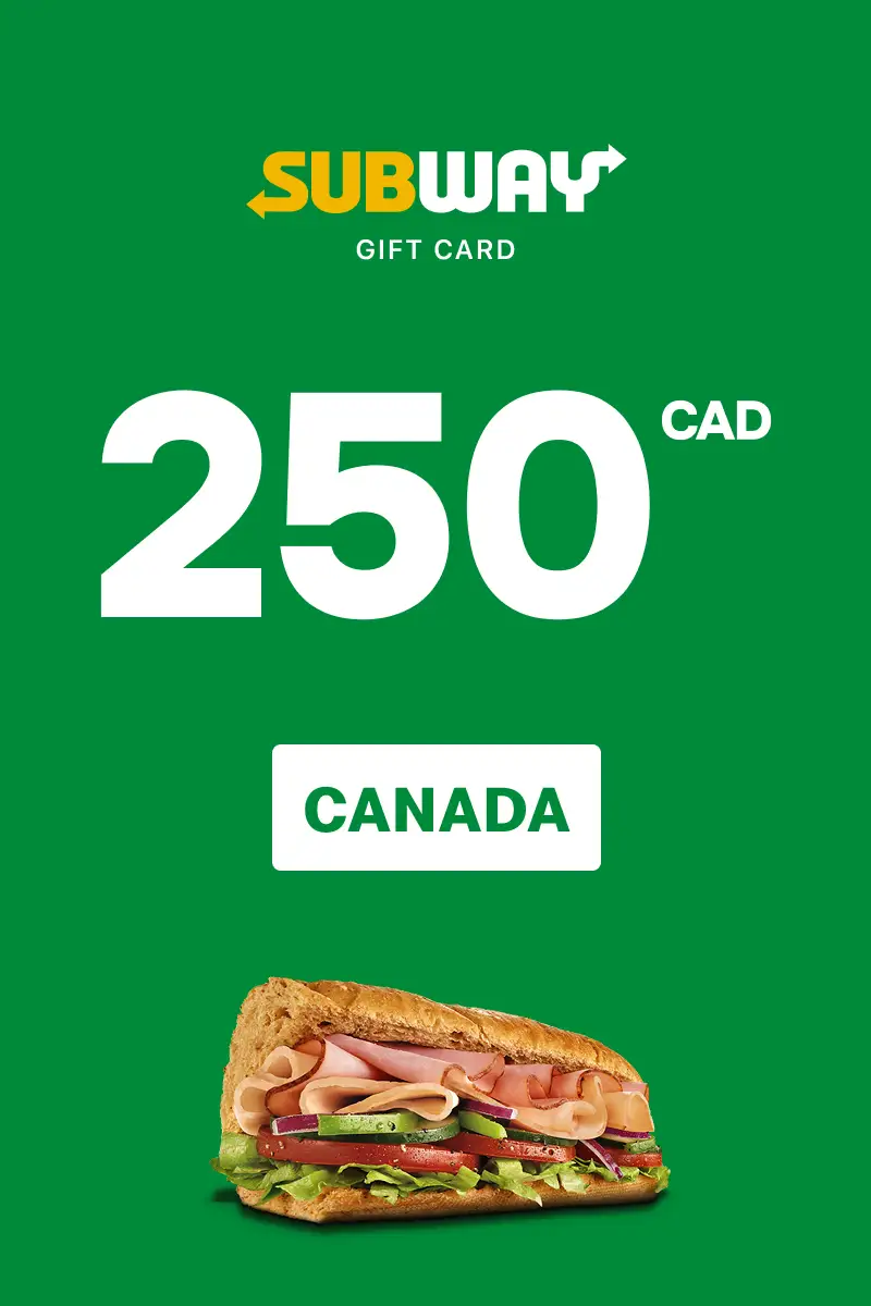 Subway 250 CAD Gift Card (Canada) - Digital Key