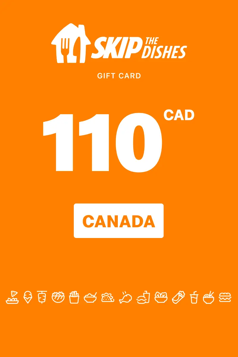SkipTheDishes 110 CAD Gift Card (Canada) - Digital Key