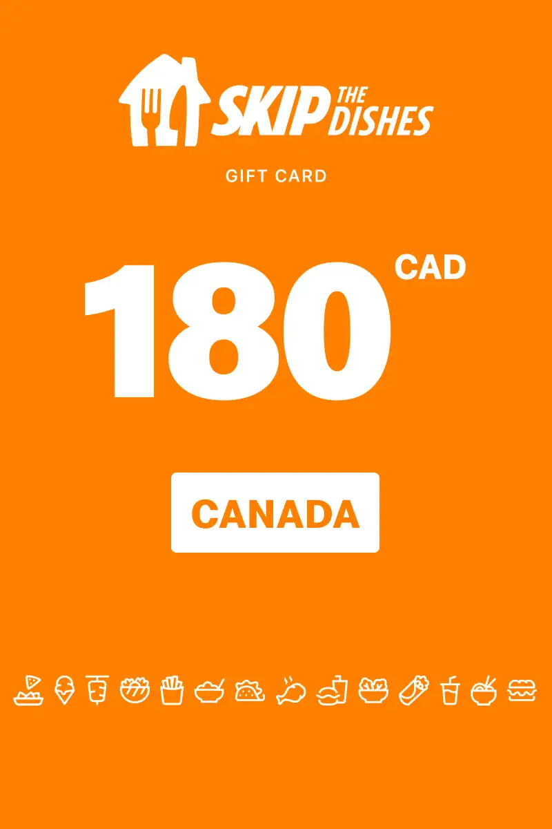 SkipTheDishes 180 CAD Gift Card (Canada) - Digital Key
