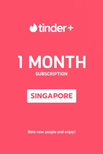 Tinder Plus - 1 Month Subscription (Singapore) - Digital Key