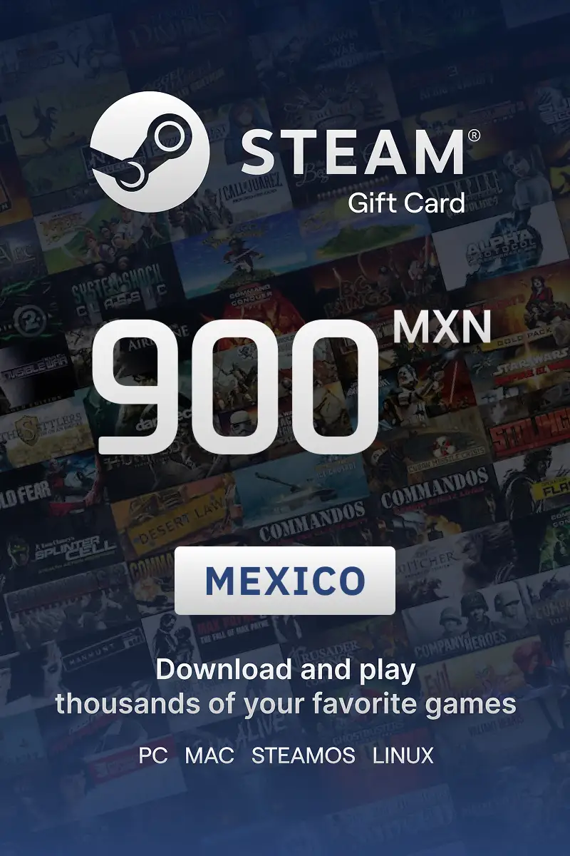 Steam Wallet 900 MXN Gift Card (Mexico) - Digital Key