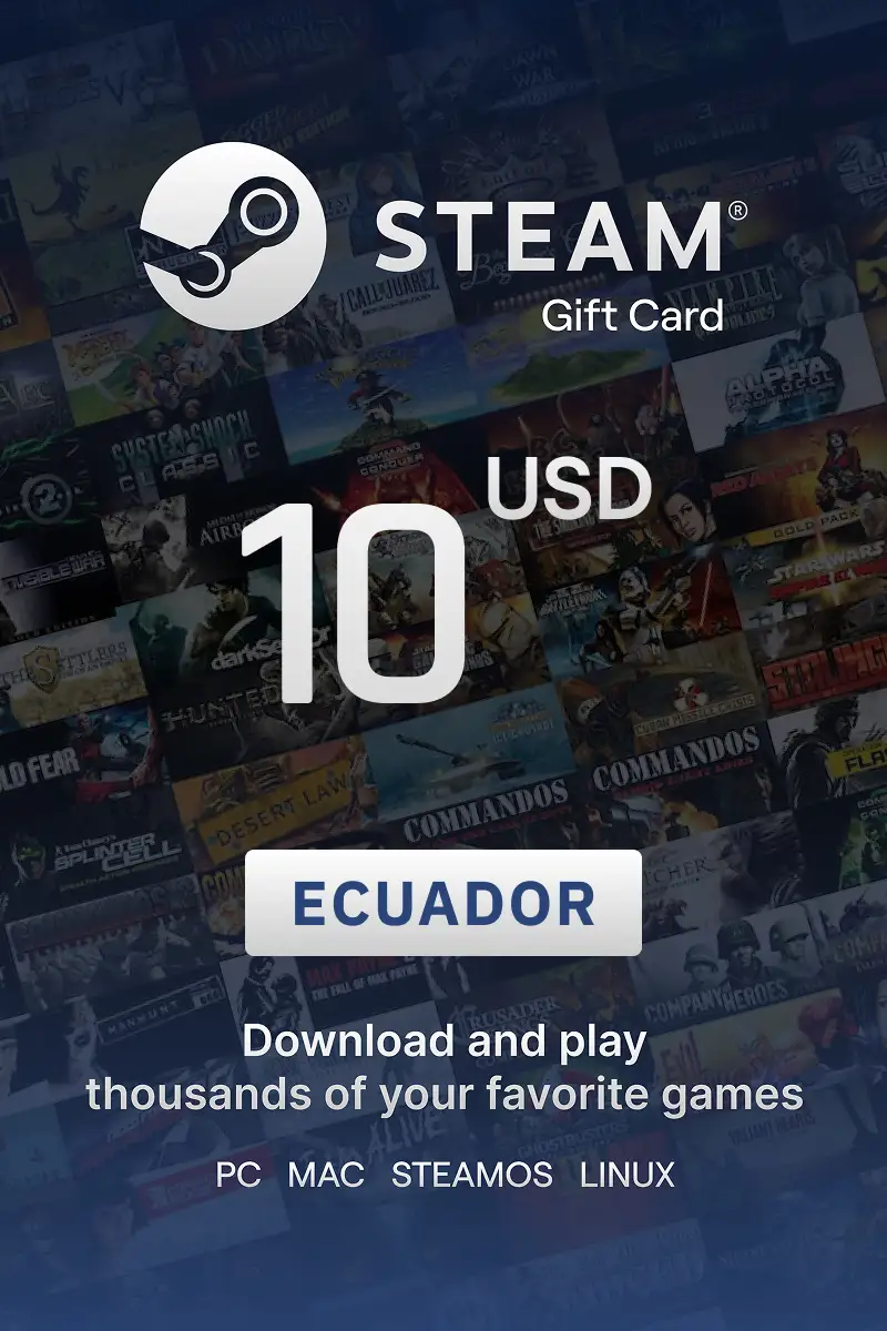 Steam Wallet 10 USD Gift Card (Ecuador) - Digital Key