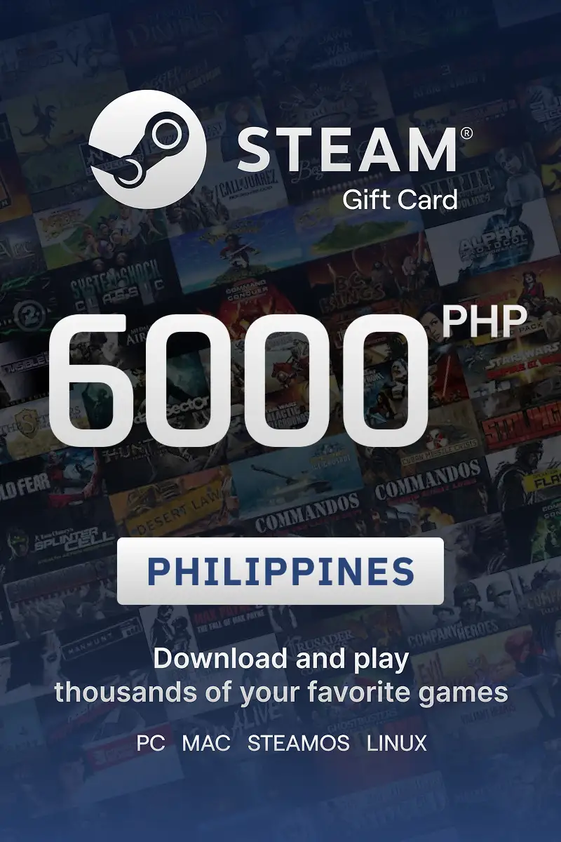 Steam Wallet 6000 PHP Gift Card (Philippines) - Digital Key