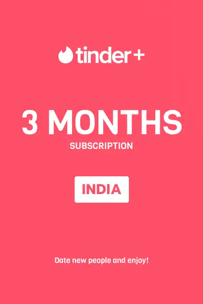 Tinder Plus - 3 Months Subscription (India) - Digital Key