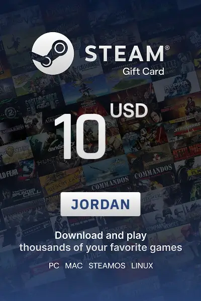 Steam Wallet 10 USD Gift card (Jordan) - Digital Key