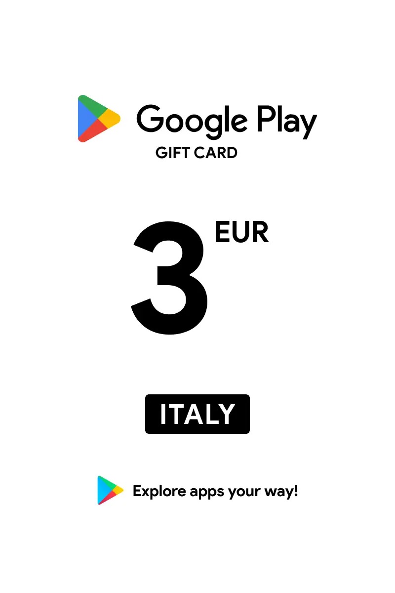 Google Play 3 EUR Gift Card (Italy) - Digital Key