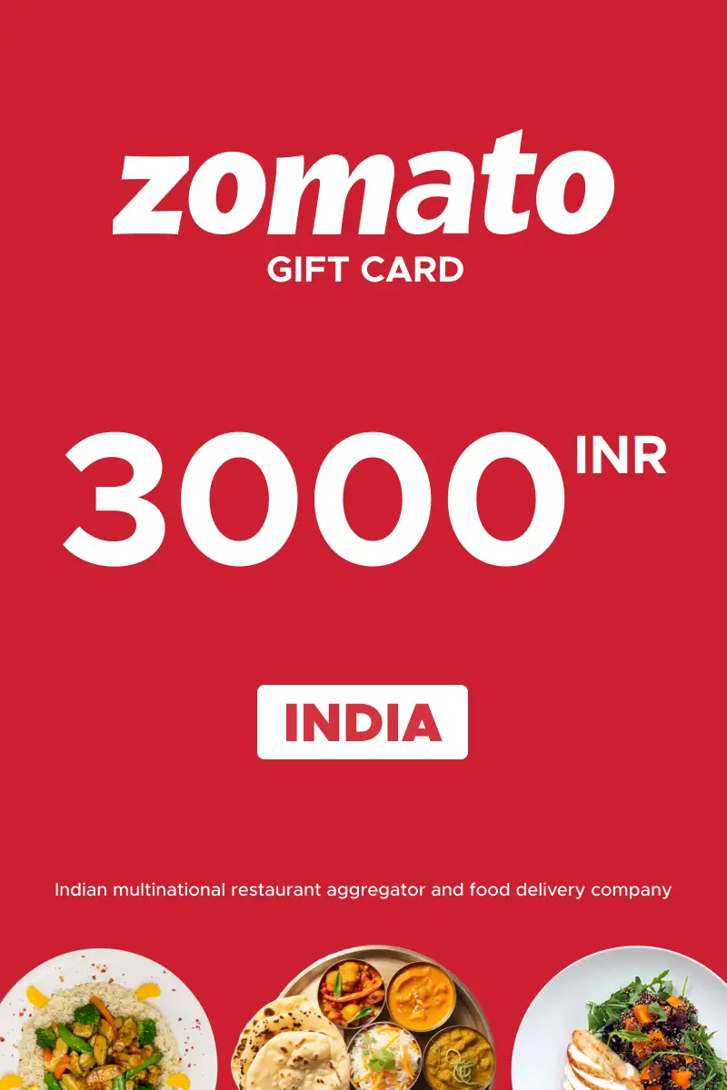 Zomato 3000 INR Gift Card (India) - Digital Key