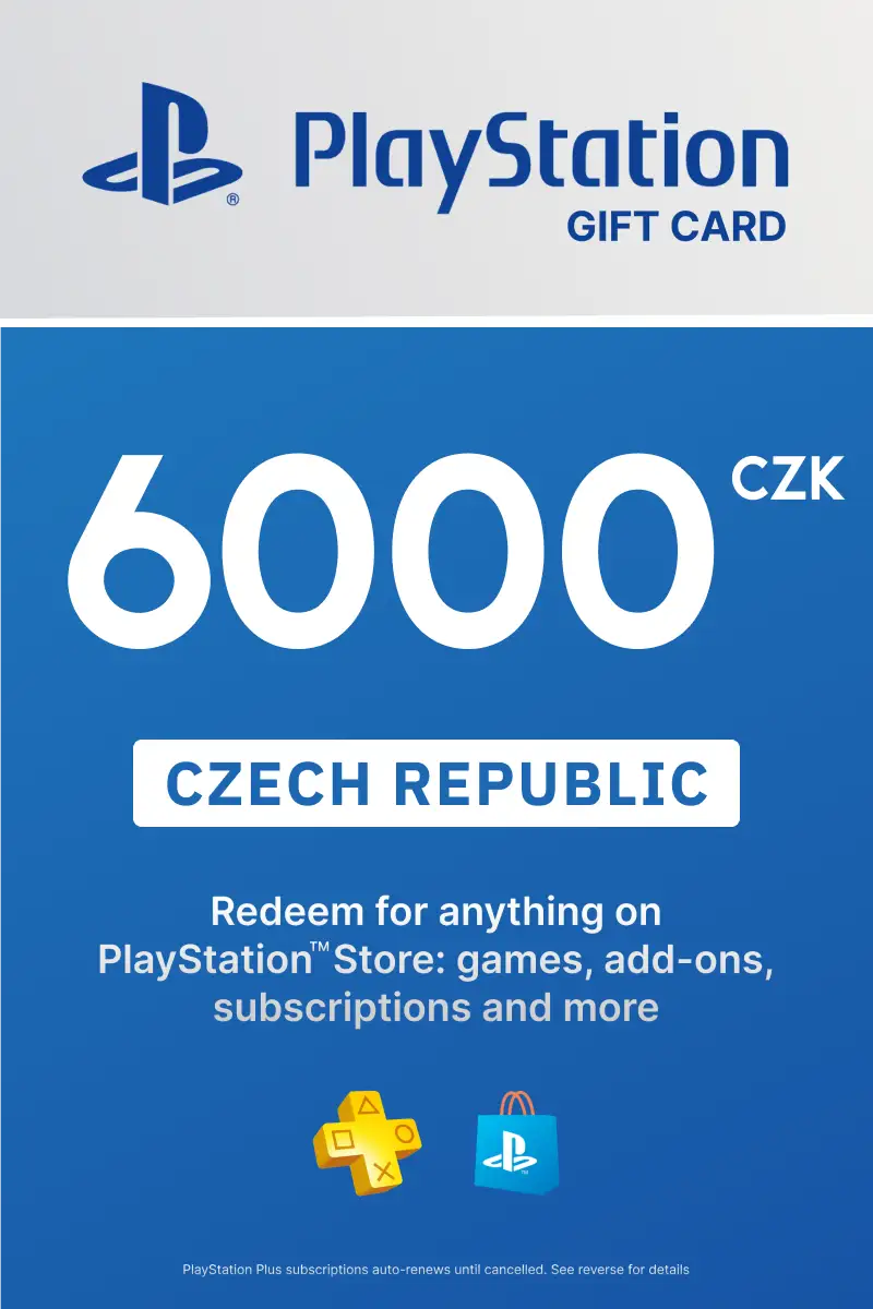 PlayStation Store 6000 CZK Gift Card (Czech Republic) - Digital Key
