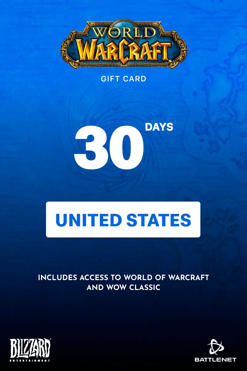 World of Warcraft 30 Days Time Card (United States) (PC) - Battle.net - Digital Key