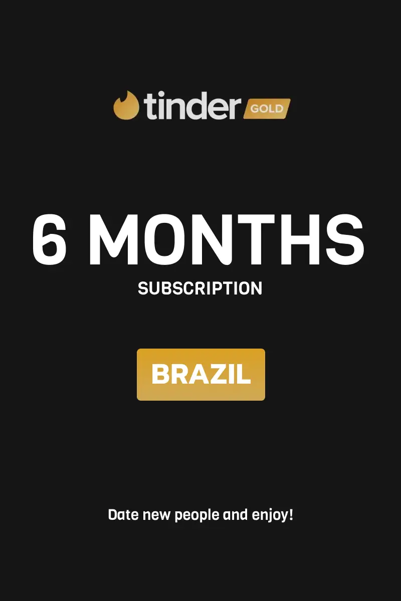 Tinder Gold 6 Months Subscription (Brazil) - Digital Key