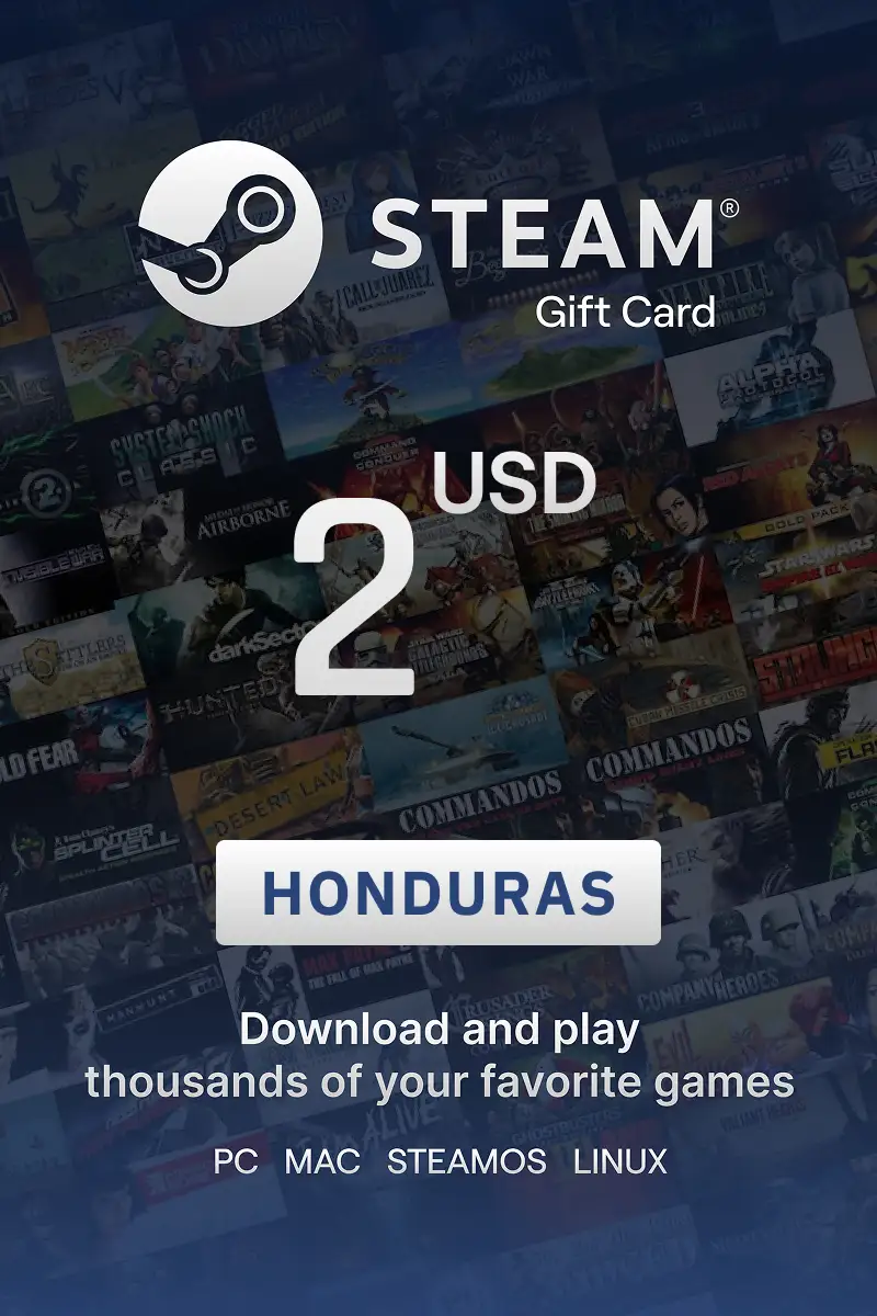 Steam Wallet 2 USD Gift Card (Honduras) - Digital Key