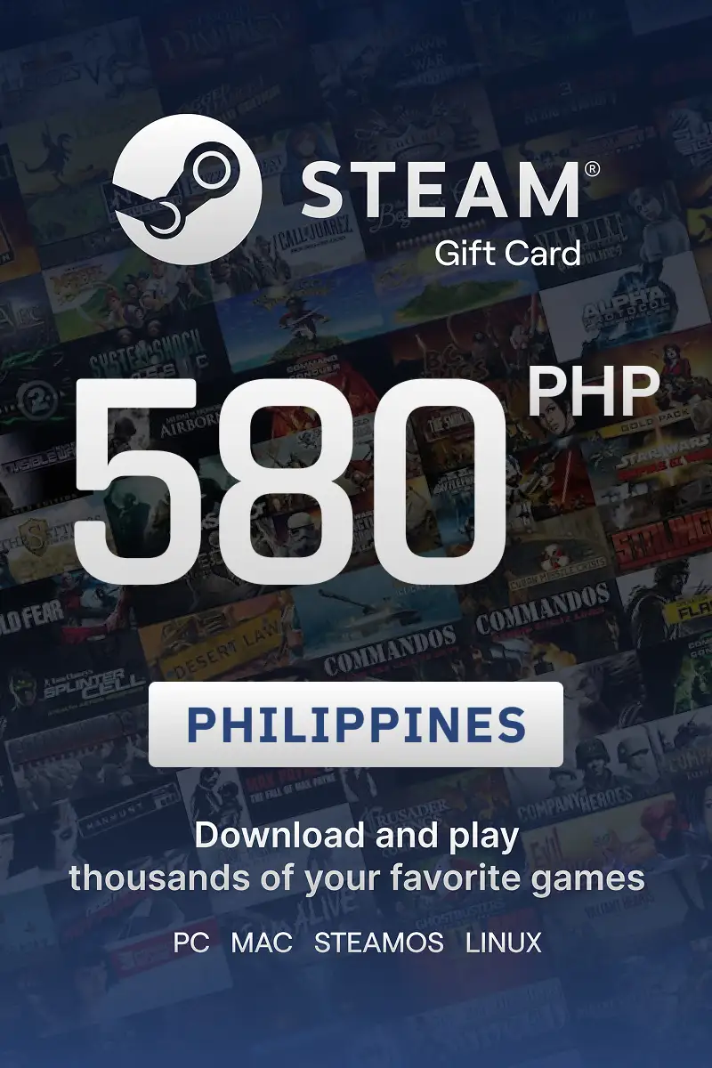 Steam Wallet 580 PHP Gift Card (Philippines) - Digital Key