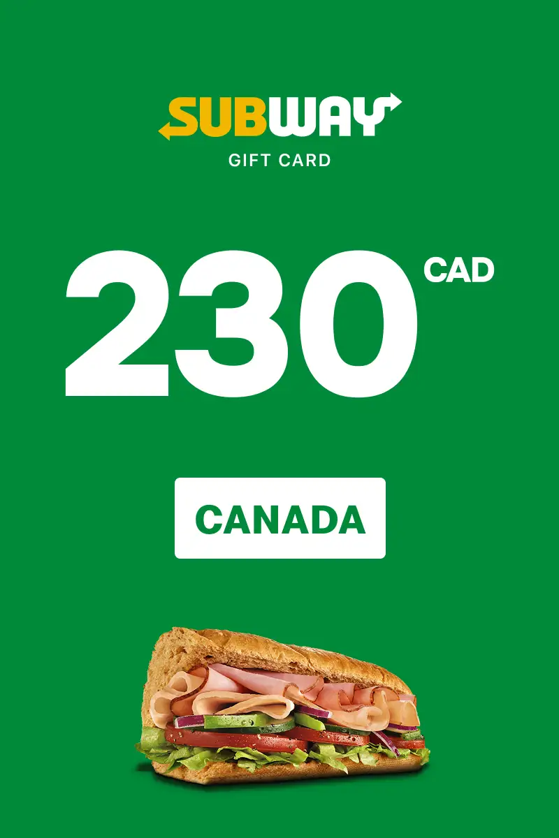 Subway 230 CAD Gift Card (Canada) - Digital Key