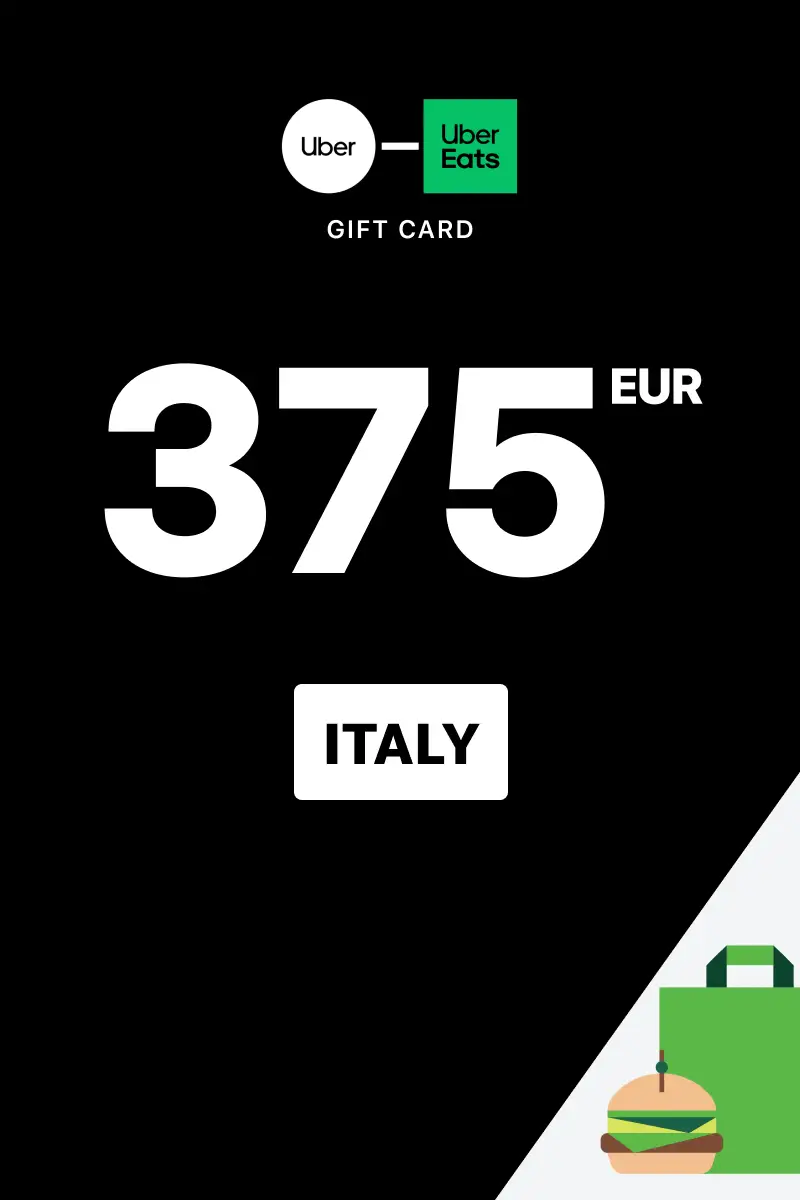 Uber Rides and Uber Eats 375 EUR Gift Card (Italy) - Digital Key