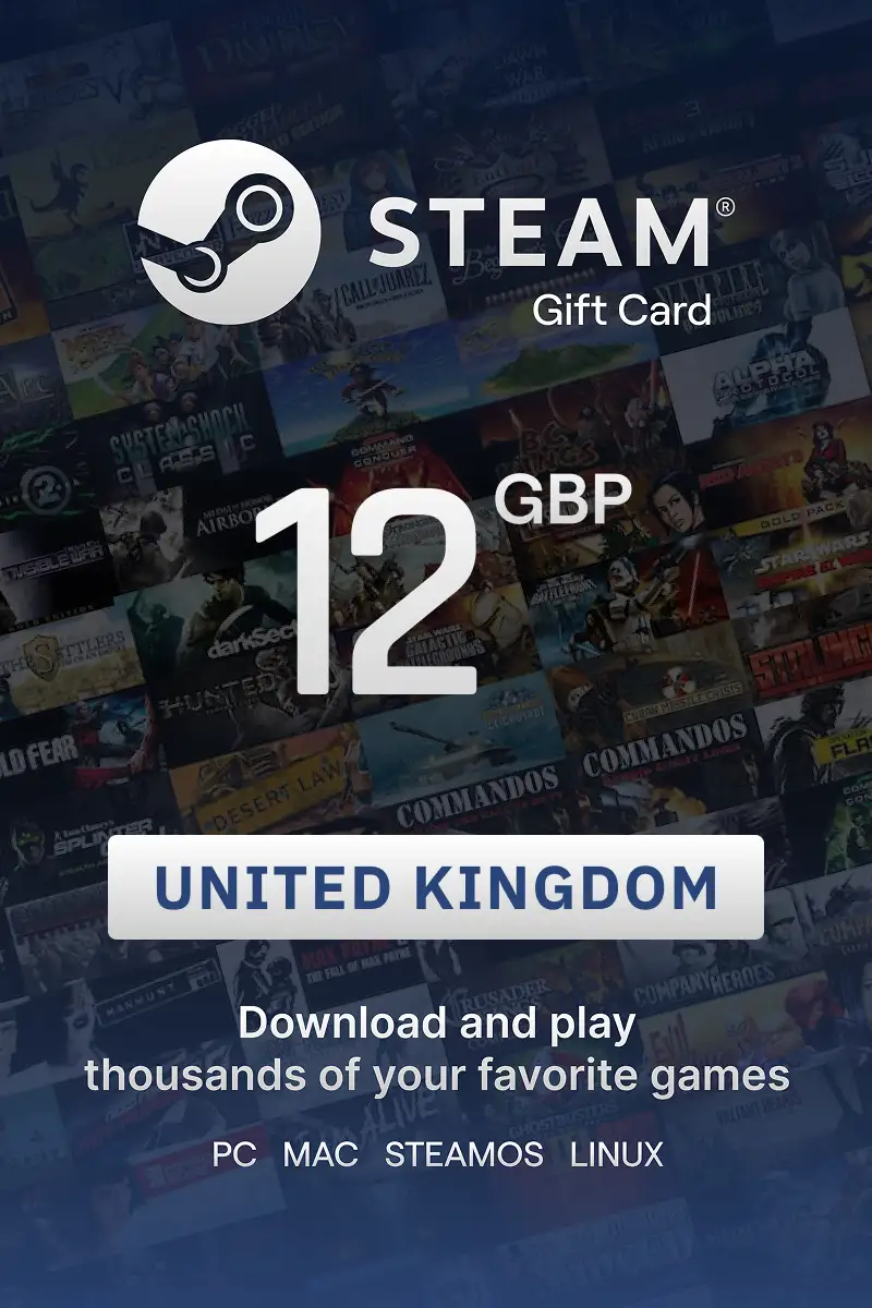 Steam Wallet 12 GBP Gift Card (United Kingdom) - Digital Key