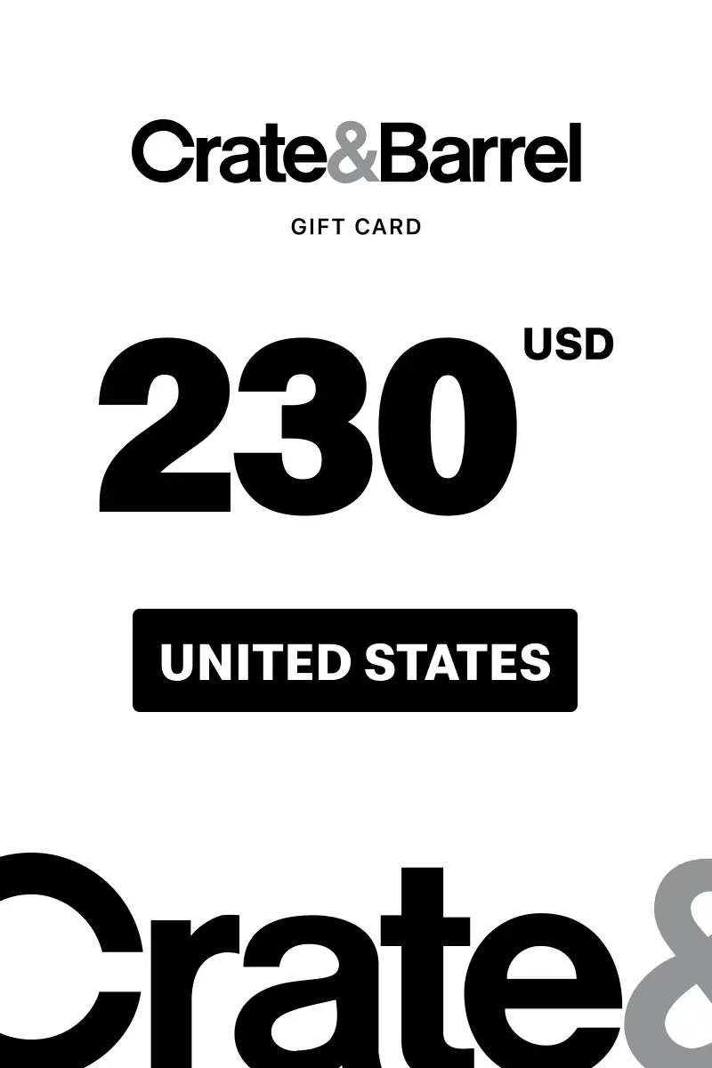 Crate and Barrel 230 USD Gift Card (United States) - Digital Key