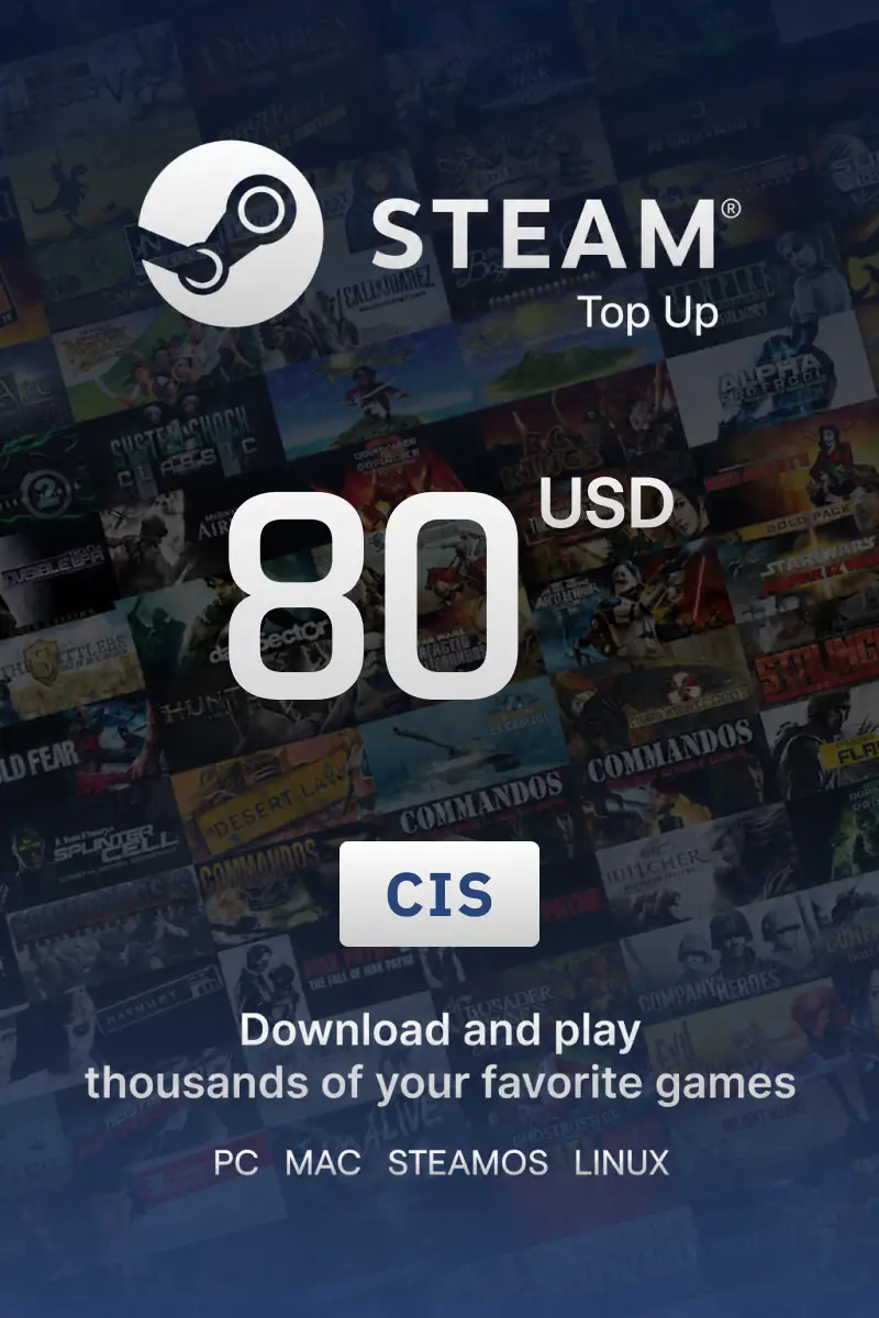 Steam Top Up 80 USD (CIS) - Directopup - Digital Key