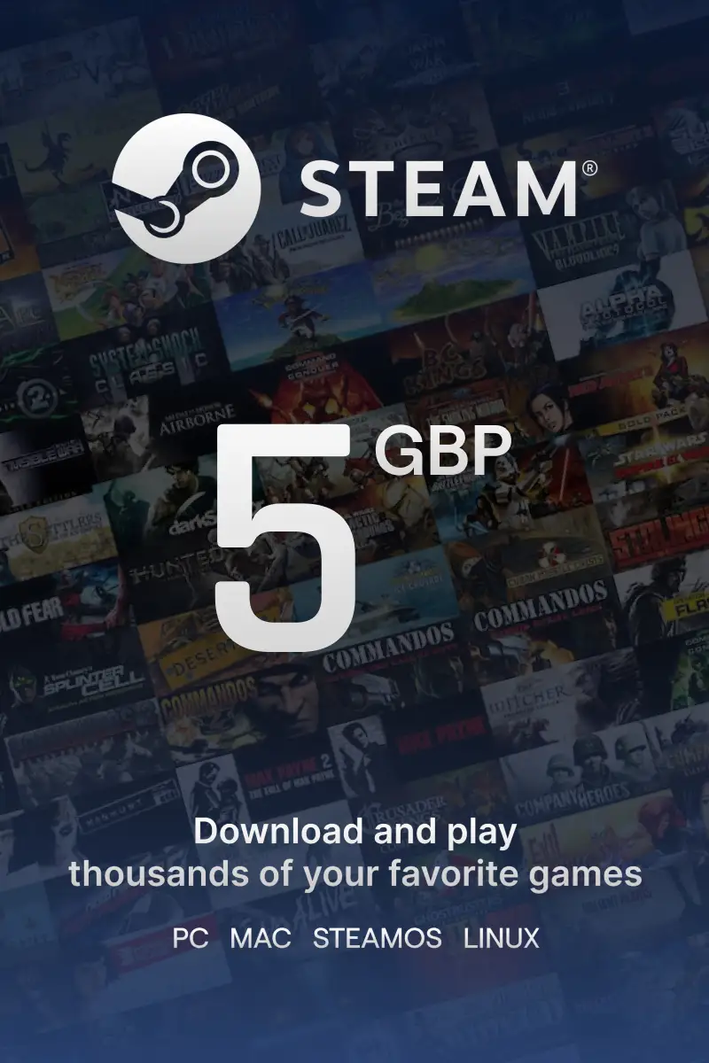 

Steam Wallet £5 GBP Gift Card (UK) - Digital Code