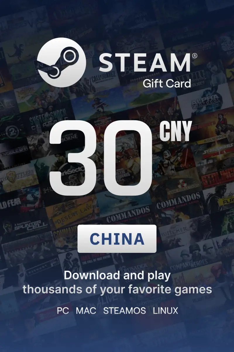 Steam Wallet 30 CNY Gift Card (China) - Digital Key
