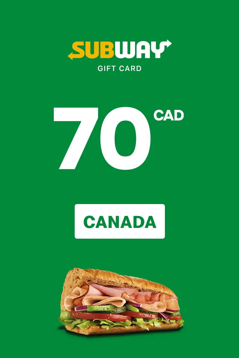 Subway 70 CAD Gift Card (Canada) - Digital Key