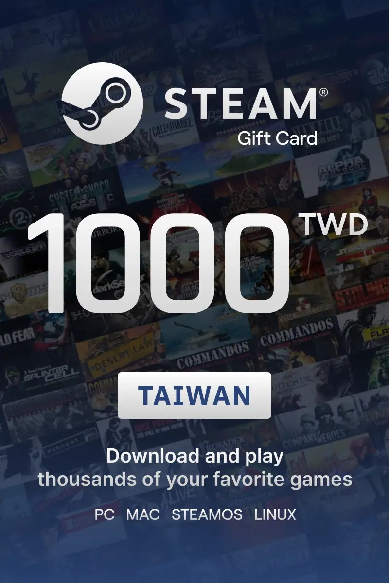Steam Wallet 1000 TWD Gift Card (Taiwan) - Digital Key