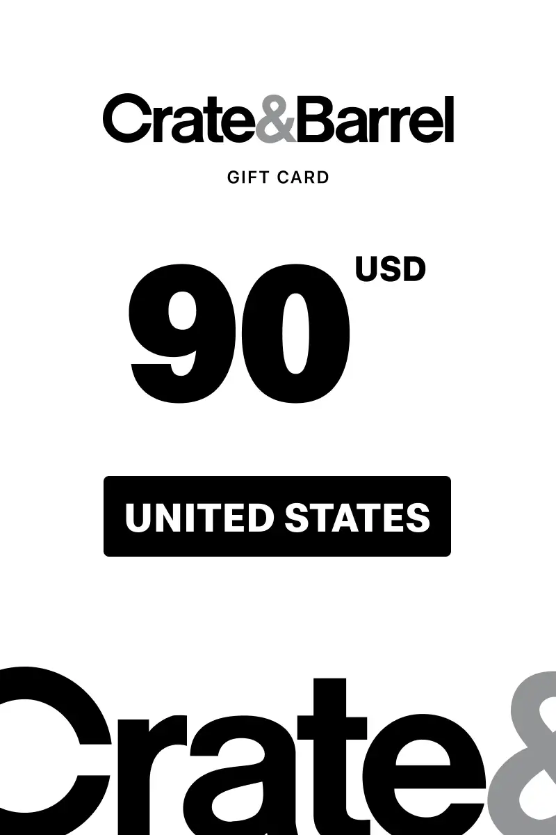 Crate and Barrel 90 USD Gift Card (United States) - Digital Key