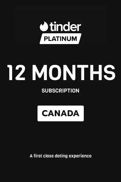 Tinder Platinum 12 Months Subscription (Canada) - Digital Key