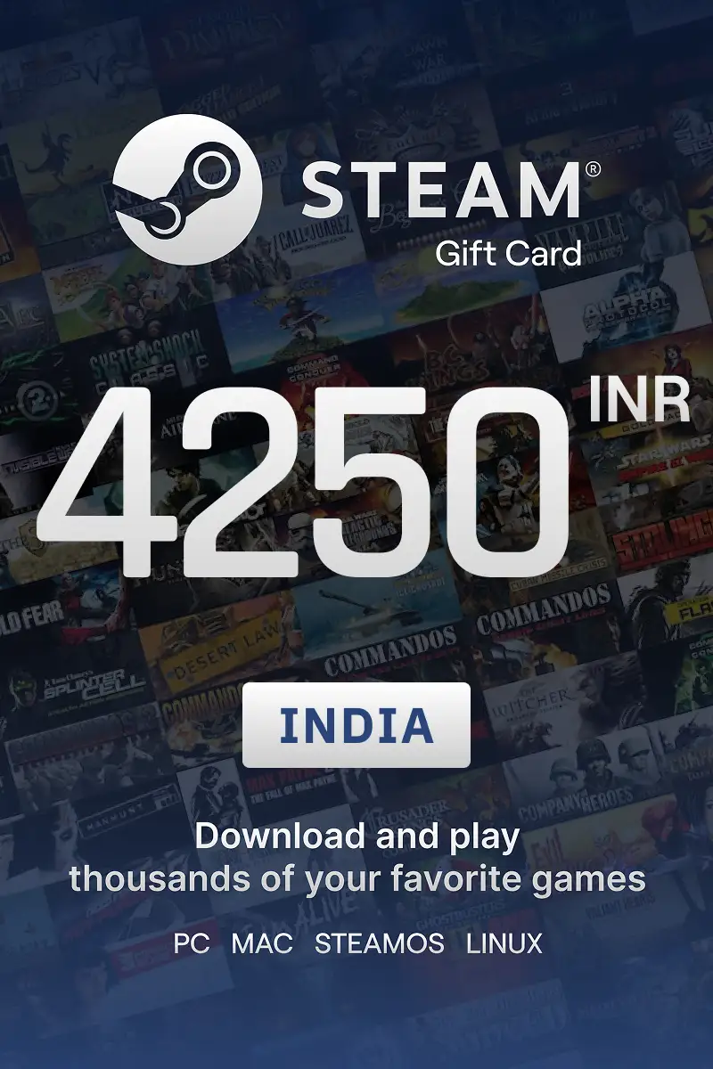Steam Wallet 4250 INR Gift Card (India) - Digital Key