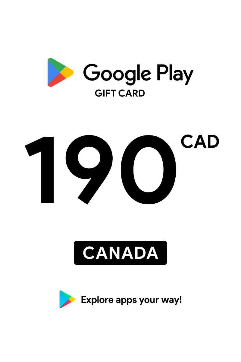 Google Play 190 CAD Gift Card (Canada) - Digital Key