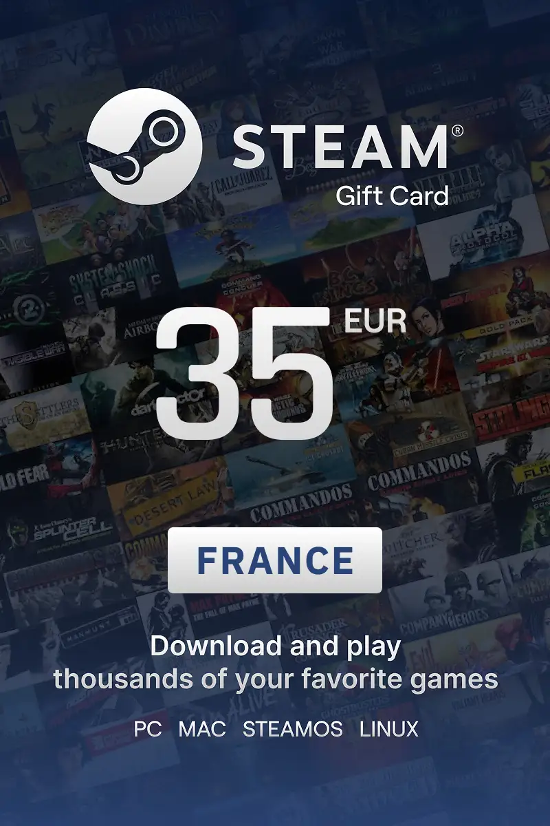 Steam Wallet 35 EUR Gift Card (France) - Digital Key