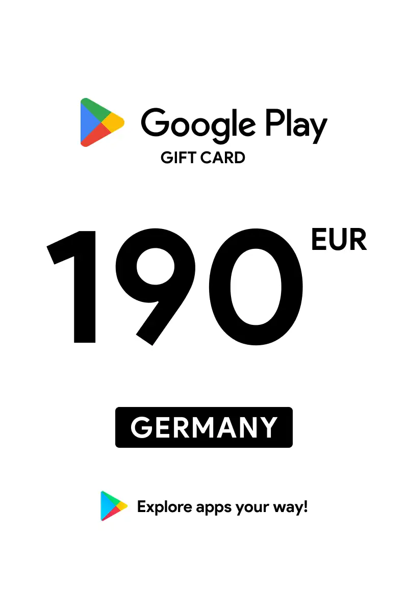 Google Play 190 EUR Gift Card (Germany) - Digital Key