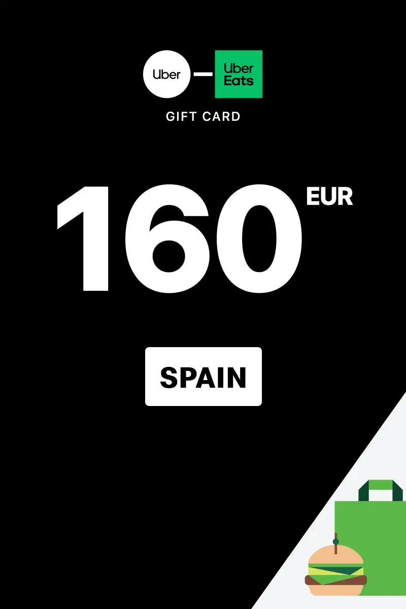 Uber Rides and Uber Eats 160 EUR Gift Card (Spain) - Digital Key