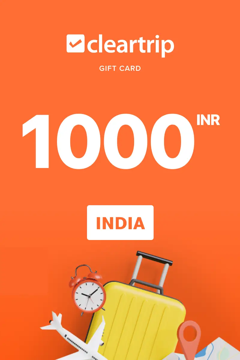 Cleartrip Flights and Hotels 1000 INR Gift Card (India) - Digital Key
