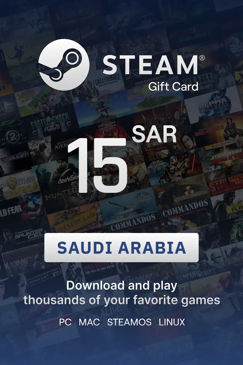 Steam Wallet 15 SAR Gift Card (Saudi Arabia) - Digital Key