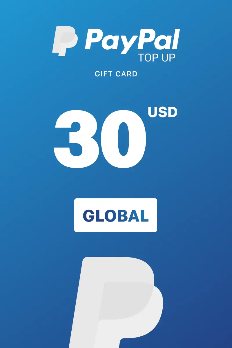 PayPal Instant Top Up 30 USD Gift Card (Global) - Digital Key