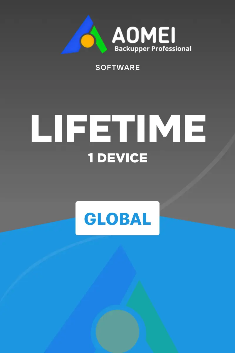 AOMEI Backupper Professional Edition (Global) - 1 Device Lifetime - Digital Key