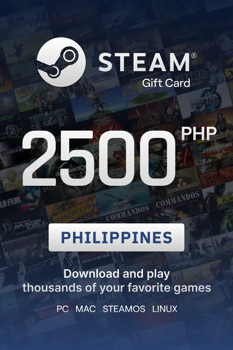 Steam Wallet 2500 PHP Gift Card (Philippines) - Digital Key