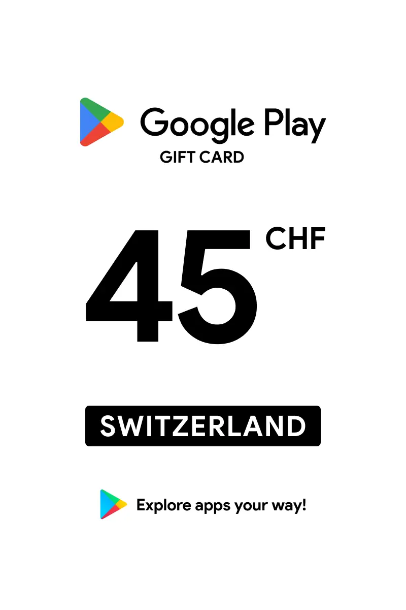 Google Play 45 CHF Gift Card (Switzerland) - Digital Key