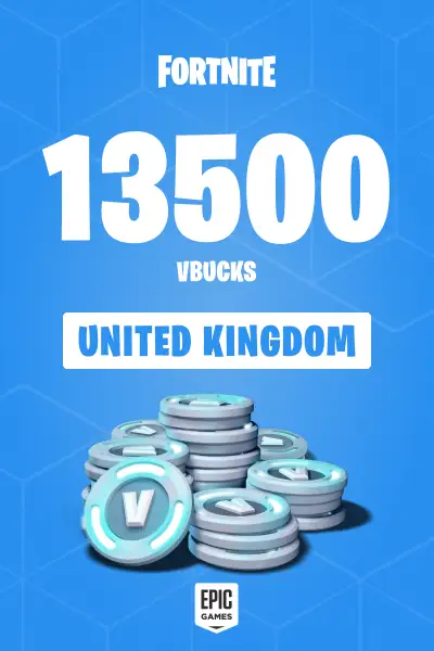 Fortnite - 13500 V-Bucks Card (United Kingdom) - Epic Games - Digital Key