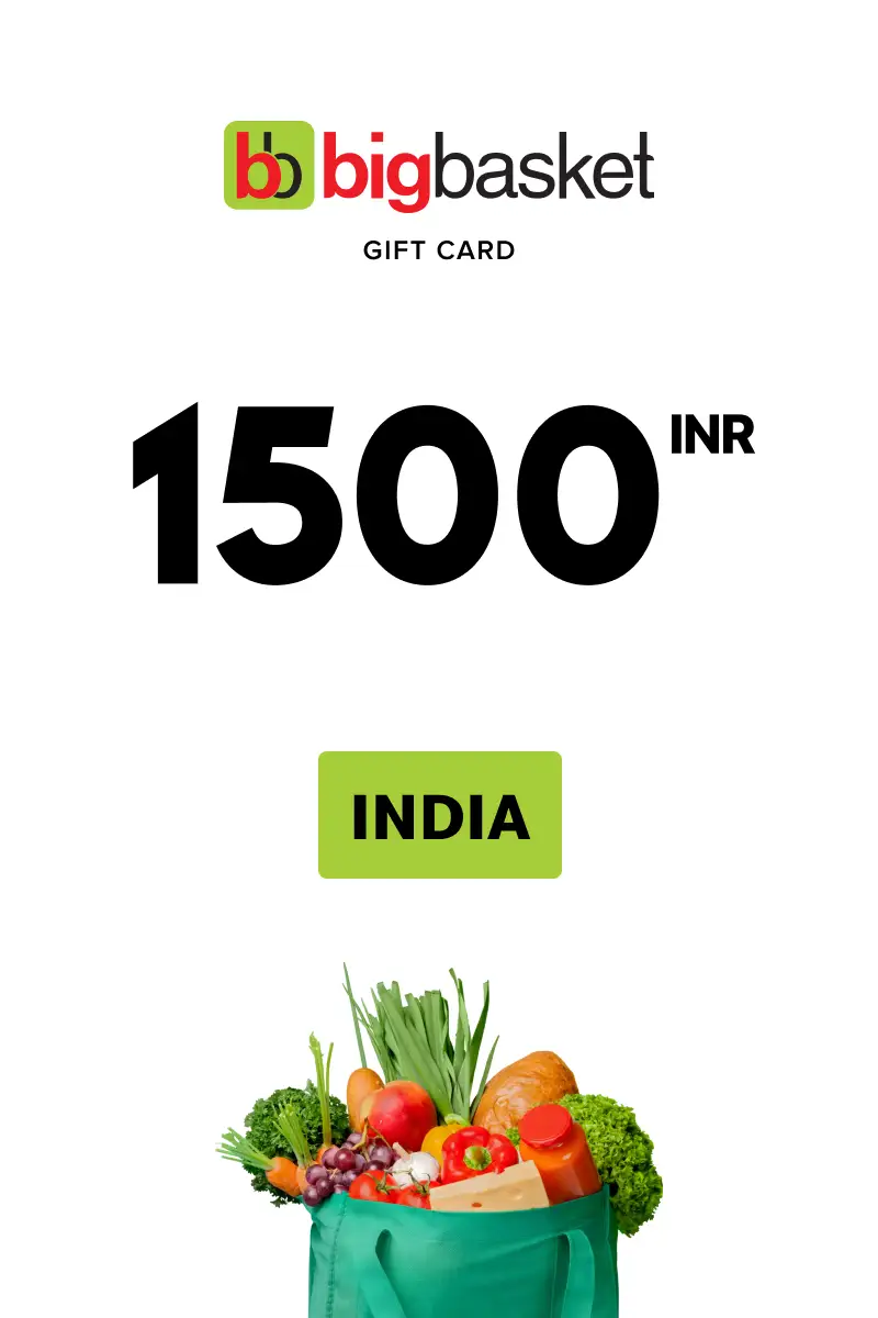 Bigbasket 1500 INR Gift Card (India) - Digital Key