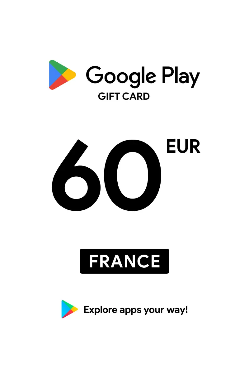 Google Play 60 EUR Gift Card (France) - Digital Key