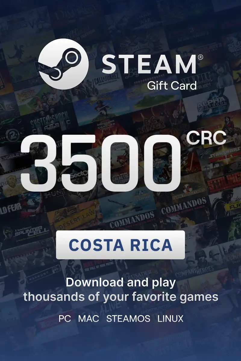Steam Wallet 3500 CRC Gift Card (Costa Rica) - Digital Key