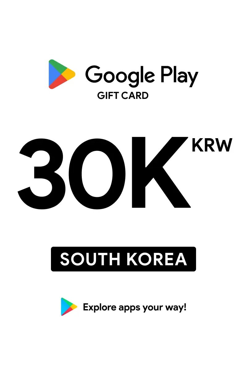 Google Play 30000 KRW Gift Card (South Korea) - Digital Key