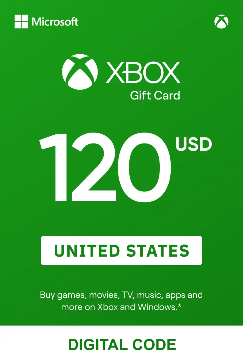 Xbox 120 USD Gift Card (United States) - Digital Key