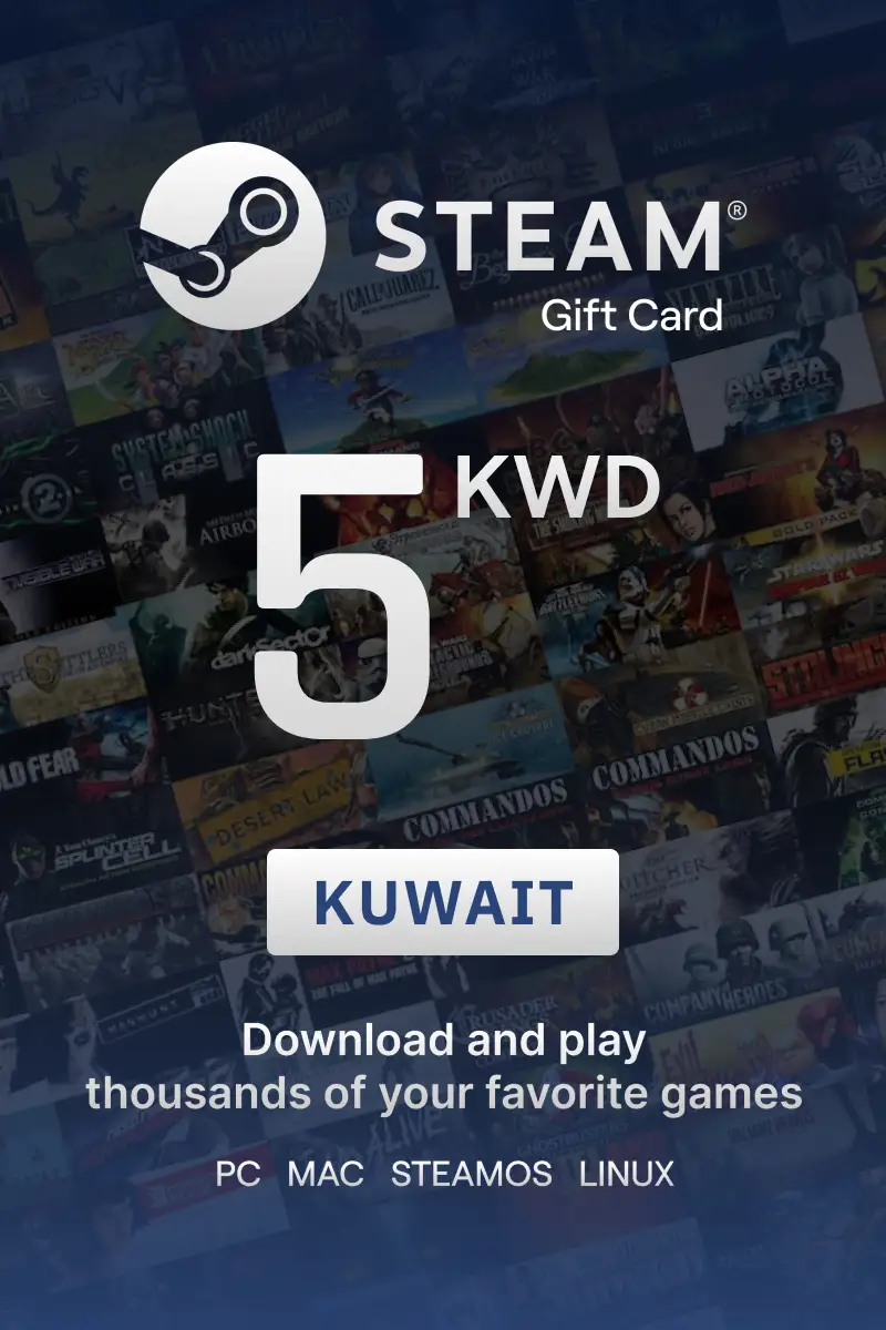 Steam Wallet 5 KWD Gift Card (Kuwait) - Digital Key
