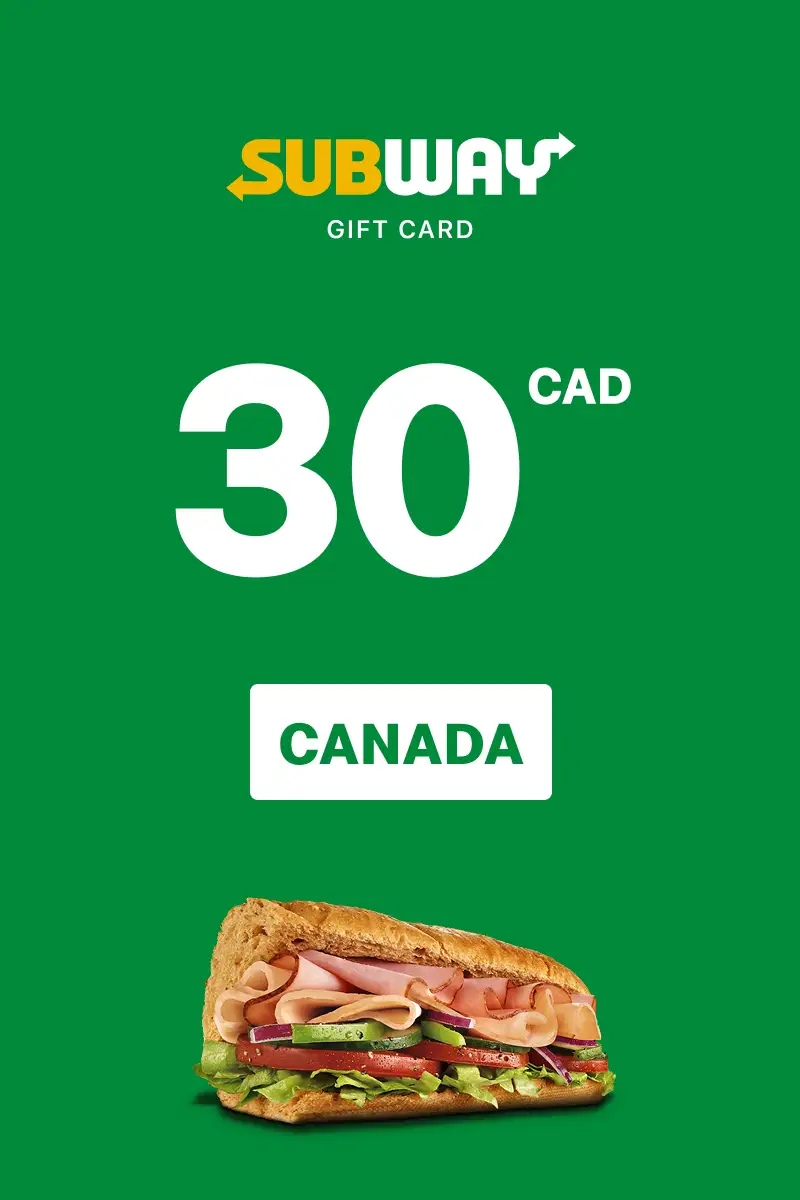 Subway 30 CAD Gift Card (Canada) - Digital Key
