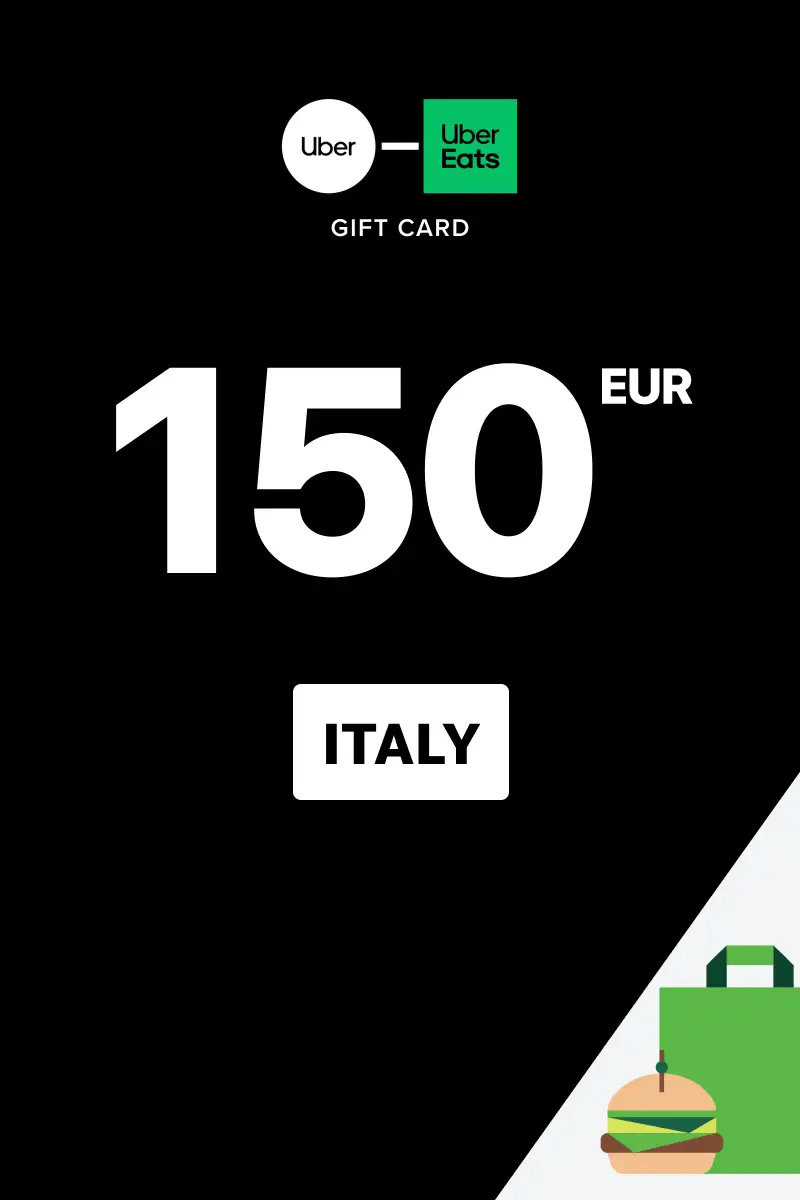Uber Rides and Uber Eats 150 EUR Gift Card (Italy) - Digital Key