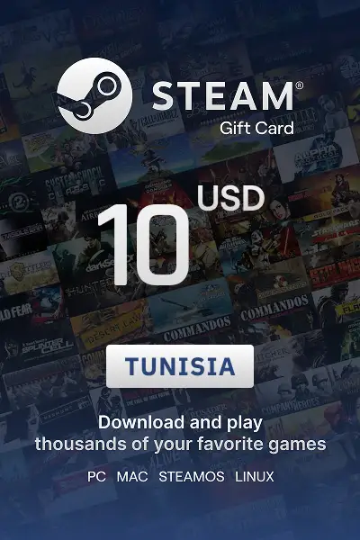 Steam Wallet 10 USD Gift card (Tunisia) - Digital Key